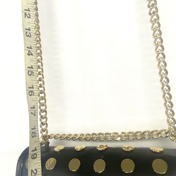 Victorias Secret Small Purse Black Gold Dot Stud Chain Crossbody Shoulder Purse - Picture 8 of 12